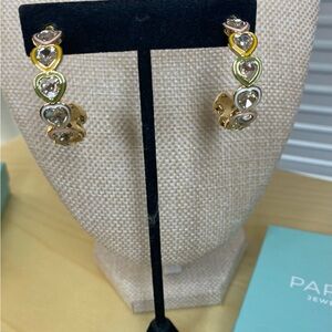 Park Lane Gold and multi colored Heart Hoop Earrings